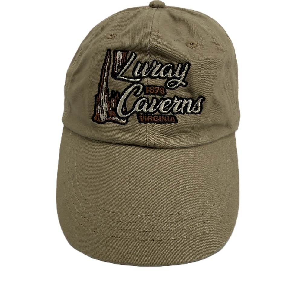Anvil Luray Caverns Hat Mens OSFA Tan Embroidered Souvenir Dad Cap Virginia